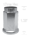ATV FLAT SEAT CLOSED CHROME LUGNUT 17MM HEX